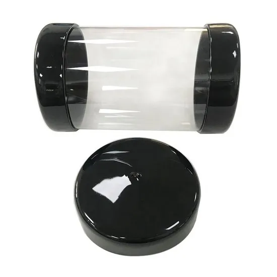 PC/PVC/Pctg Custom Clear Plastic Packing Tube with Vinyl Hanger Cap 